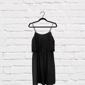 Vintage Style Accordion Pleated Little Black Dress